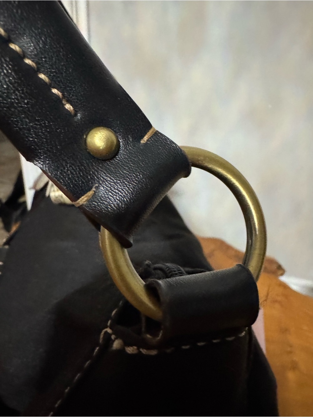 Etienne Aigner Black Fabric BlackGold Hardware Shoulder Bag Butterfly Brooch - Picture 8 of 17